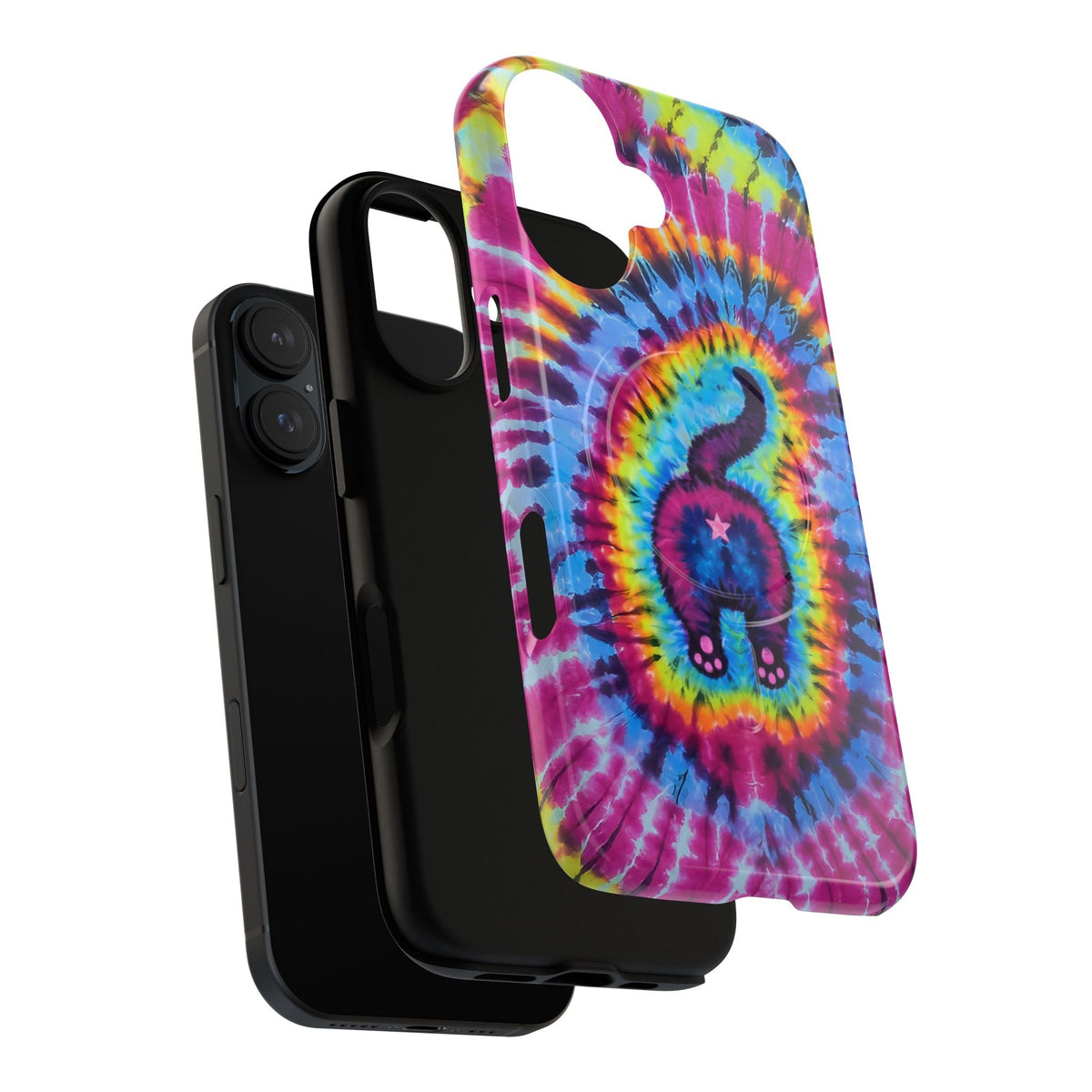 CAT COLORFUL SWIRL PATTERN MAGNETIC PHONE CASE - TLTW1404263