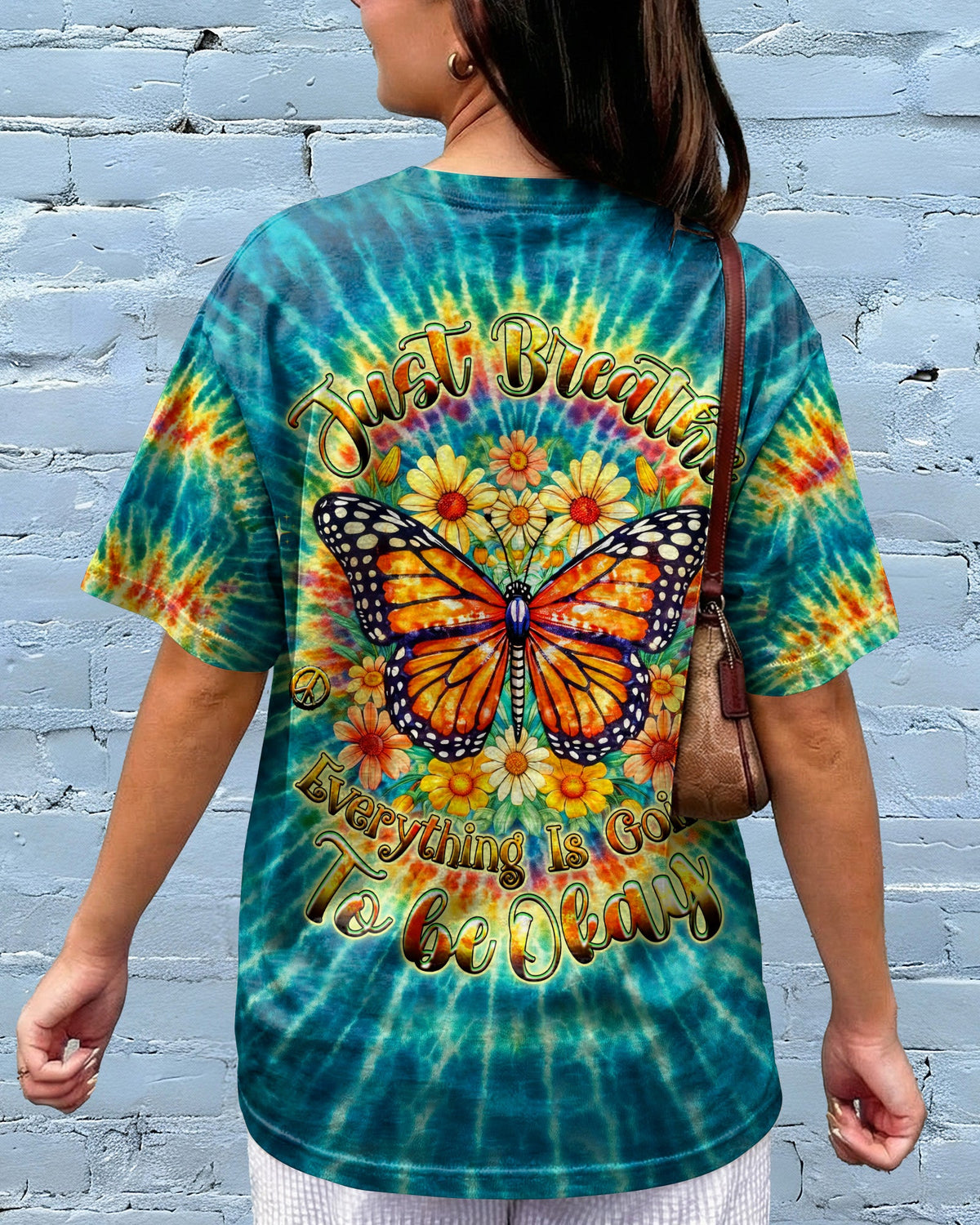 JUST BREATHE BUTTERFLY FLORAL SWIRL ALL OVER PRINT - TLHG0704262