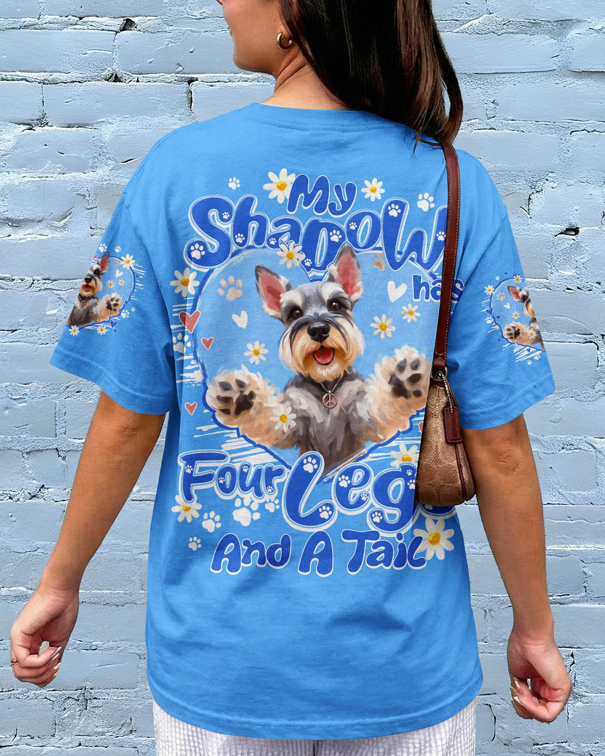MY SHADOW HAS FOUR LEGS AND A TAIL SCHNAUZER DOG ALL OVER PRINT - TY2005261