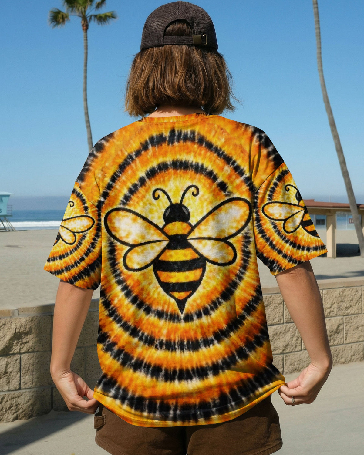 BEE ORANGE & BLACK SWIRL ALL OVER PRINT - TLTW2712251