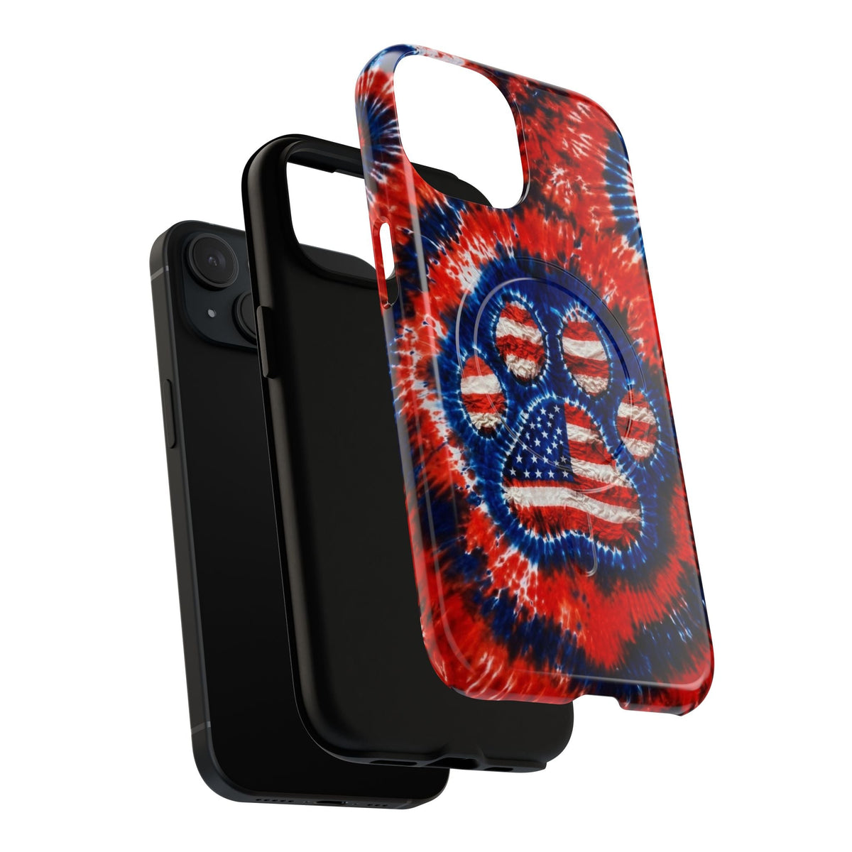 PAW PRINT RED WHITE & BLUE MAGNETIC PHONE CASE  - TLHN0405264