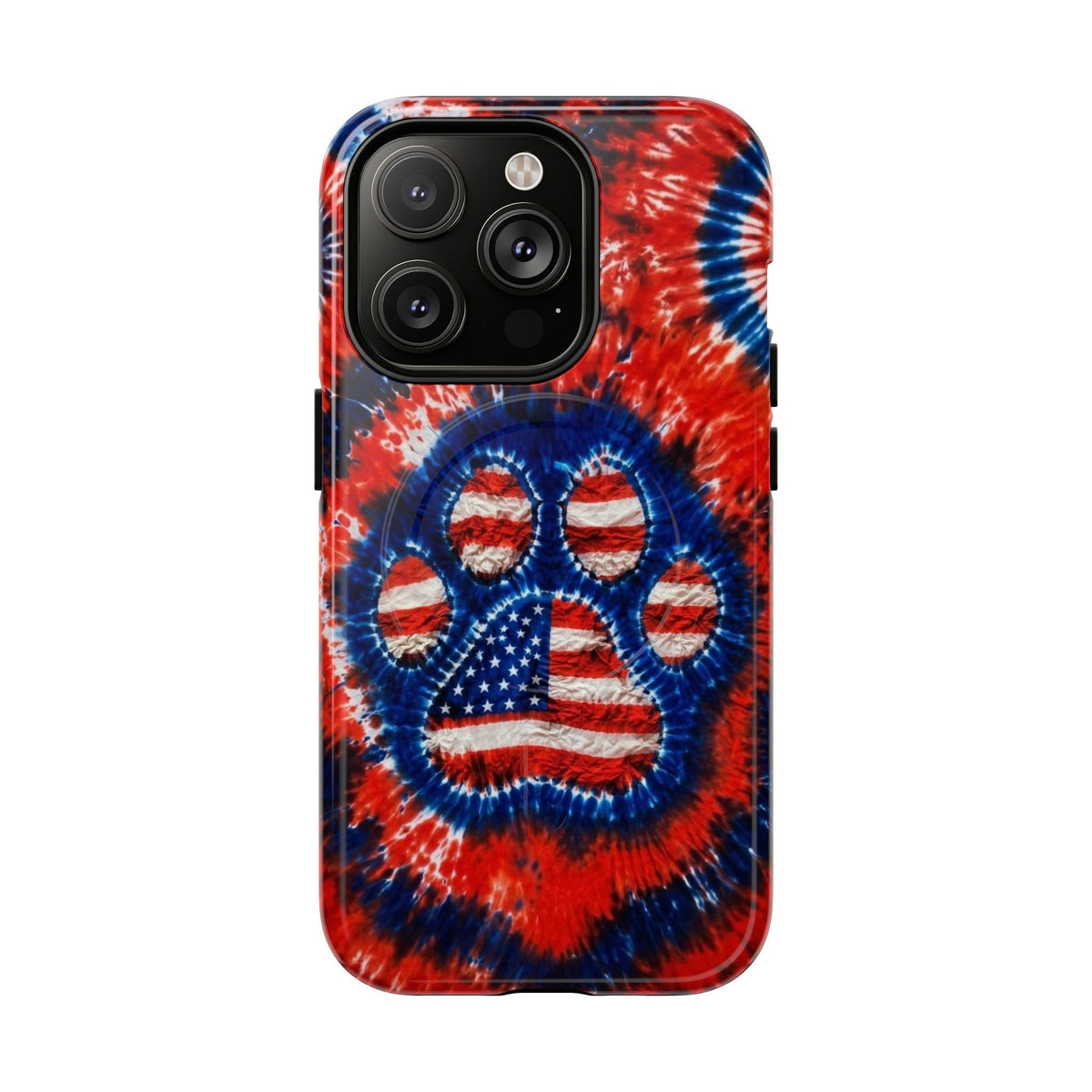 PAW PRINT RED WHITE & BLUE MAGNETIC PHONE CASE  - TLHN0405264