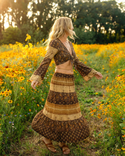 BOHEMIAN WOMEN'S CROP TOP & MAXI SKIRT - TYQY2703262