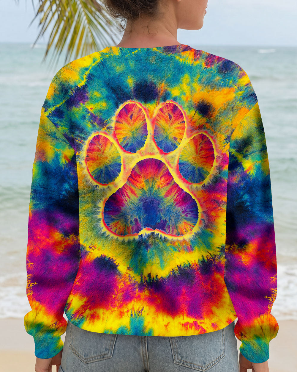 PAW PRINT COLORFUL SWIRL ALL OVER PRINT - TLNT1512251