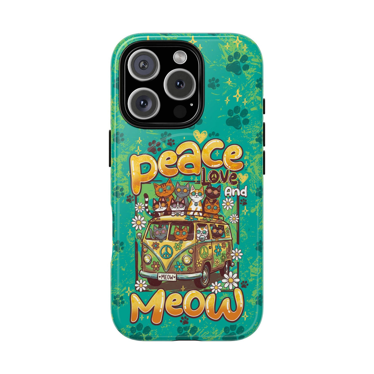 PEACE LOVE AND MEOW CATS MAGNETIC PHONE CASE - TY0707263