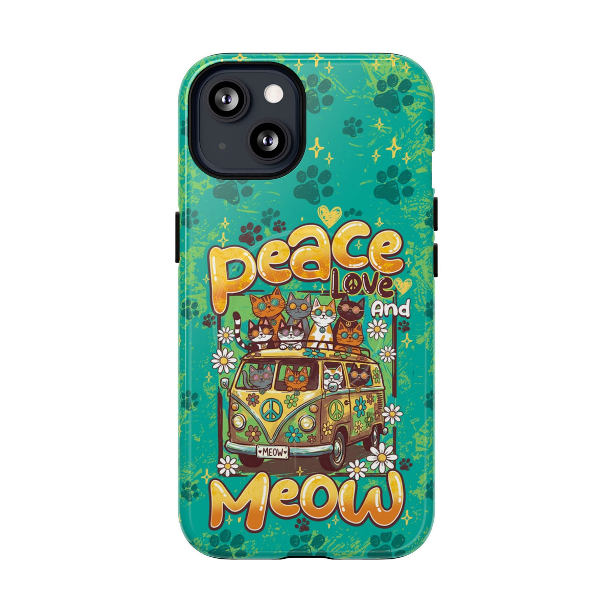 PEACE LOVE AND MEOW CATS MAGNETIC PHONE CASE - TY0707263