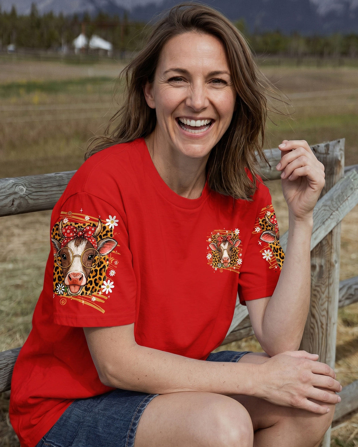 CRAZY HEIFER DOWN THE STREET COW ALL OVER PRINT  - TLTW2306262
