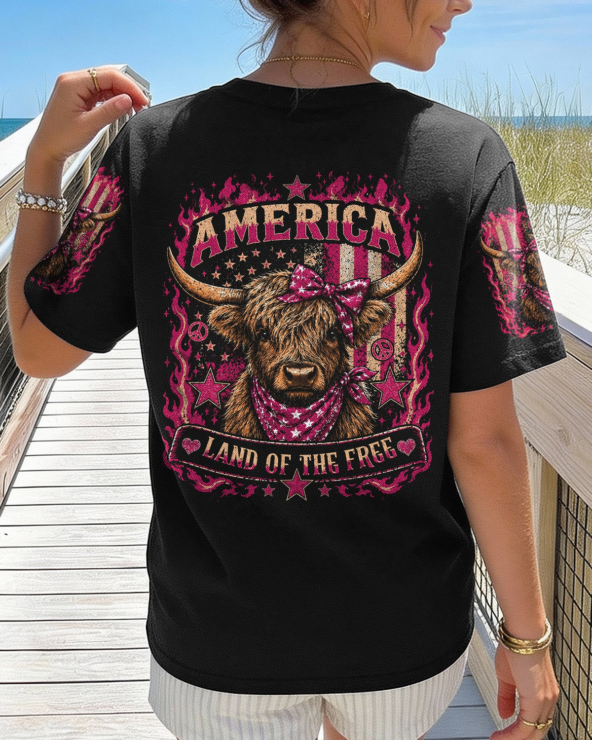 LAND OF THE FREE COW ALL OVER PRINT - TLHN0506261