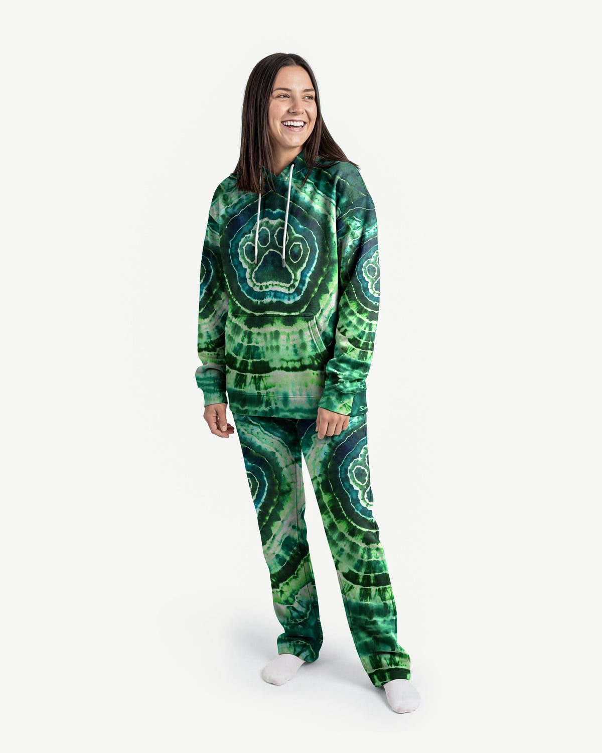PAW PRINT TIE DYE STRAIGHT FIT SWEATPANT - TYQY0701263