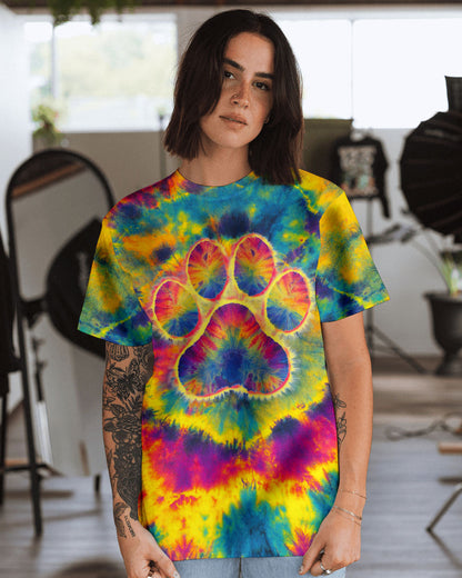 PAW PRINT COLORFUL SWIRL ALL OVER PRINT - TLNT1512251