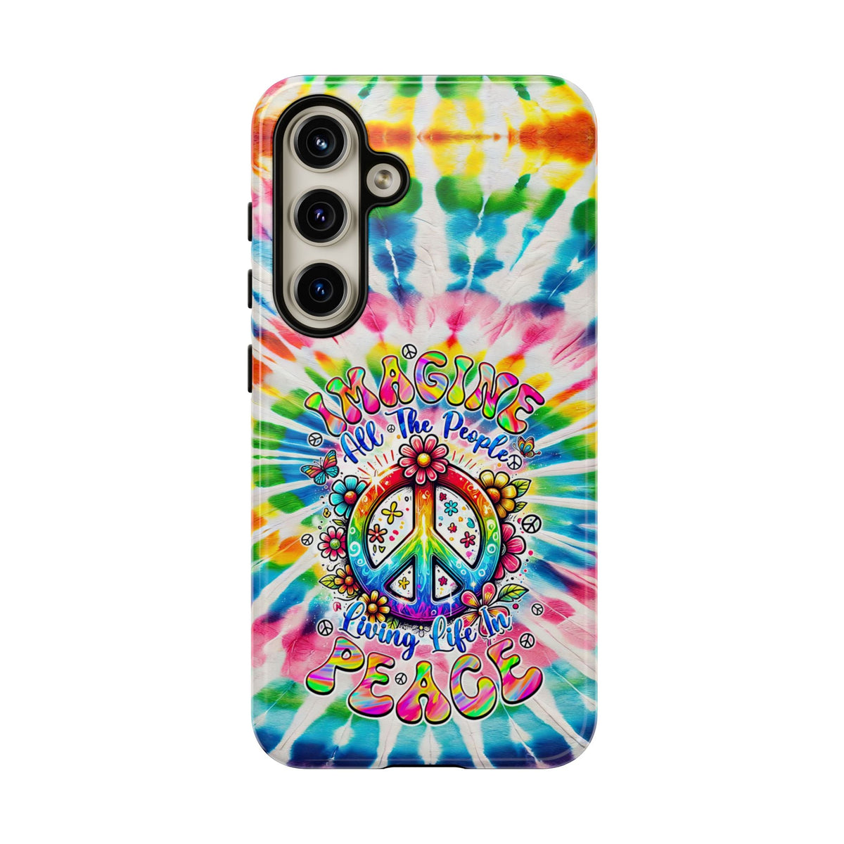 IMAGINE ALL THE PEOPLE LIVING LIFE IN PEACE TIE DYE PHONE CASE - TYQY1504253