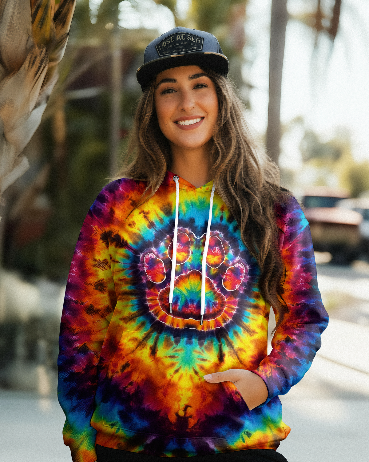 RAINBOW PAW TIE DYE ALL OVER PRINT - KMTM0511258