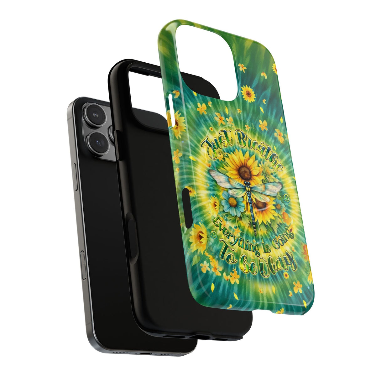 JUST BREATHE DRAGONFLY FLORAL MAGNETIC PHONE CASE  - TLHG1304263