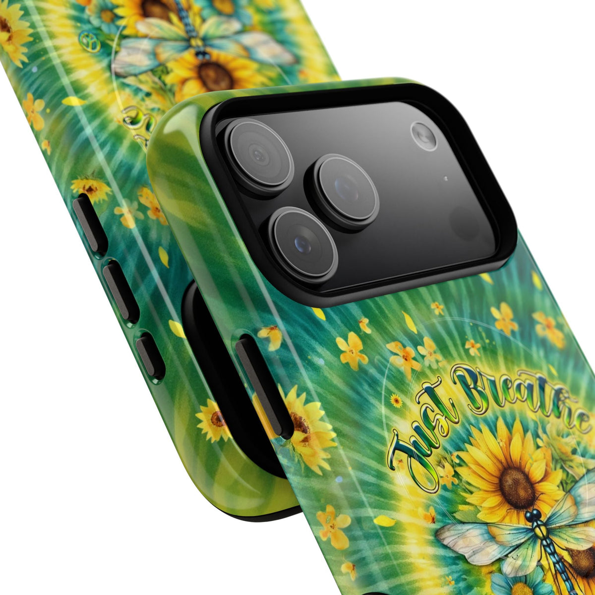 JUST BREATHE DRAGONFLY FLORAL MAGNETIC PHONE CASE  - TLHG1304263