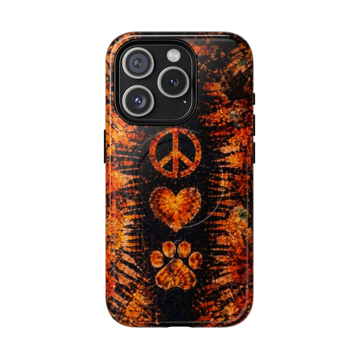 PEACE LOVE PAW PRINT VINTAGE MAGNETIC  PHONE CASE  - TLHN2204264