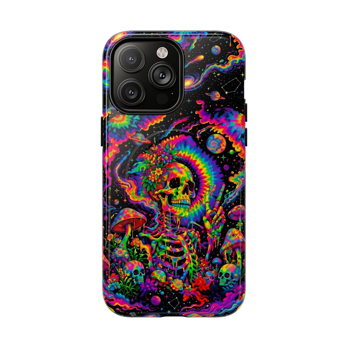 HIPPIE SKULL PSYCHEDELIC MAGNETIC PHONE CASE  - TLNO2904262
