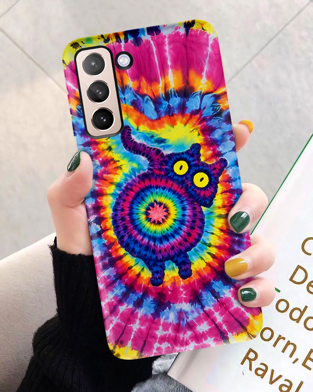 CAT COLORFUL SWIRL PATTERN PHONE CASE  - TLNO0701261