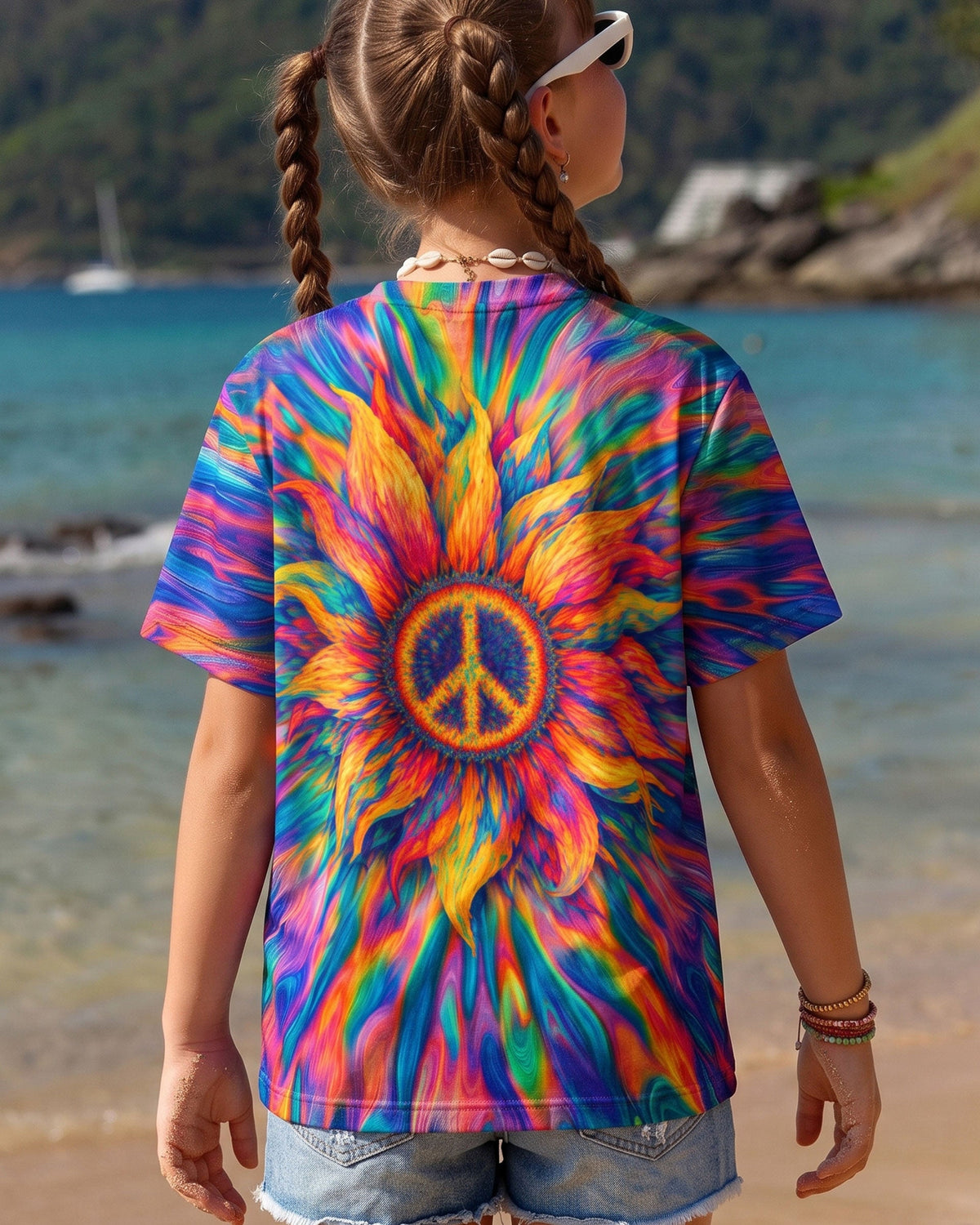 SUNFLOWER PEACE BURST KIDS SHIRT  - TLTW2906266