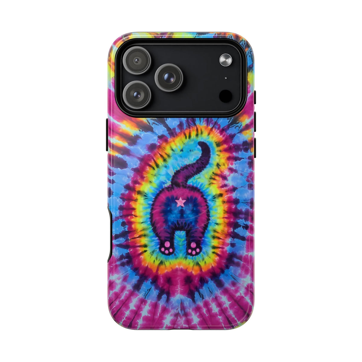 CAT COLORFUL SWIRL PATTERN MAGNETIC PHONE CASE - TLTW1404263
