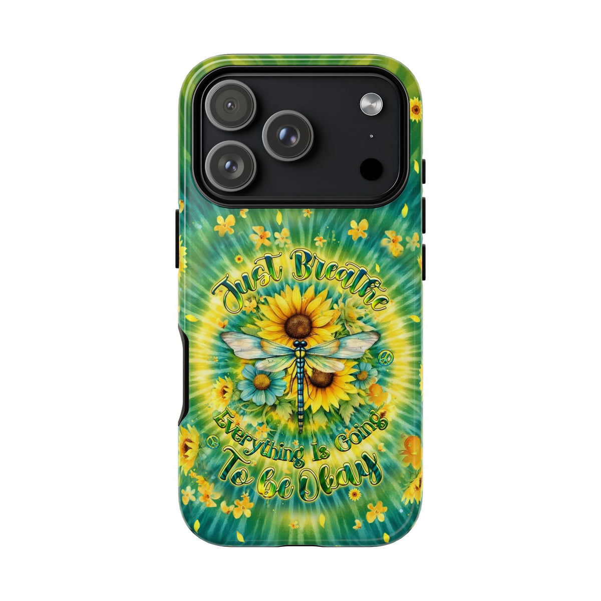 JUST BREATHE DRAGONFLY FLORAL SWIRL PHONE CASE  - TLHG1304263