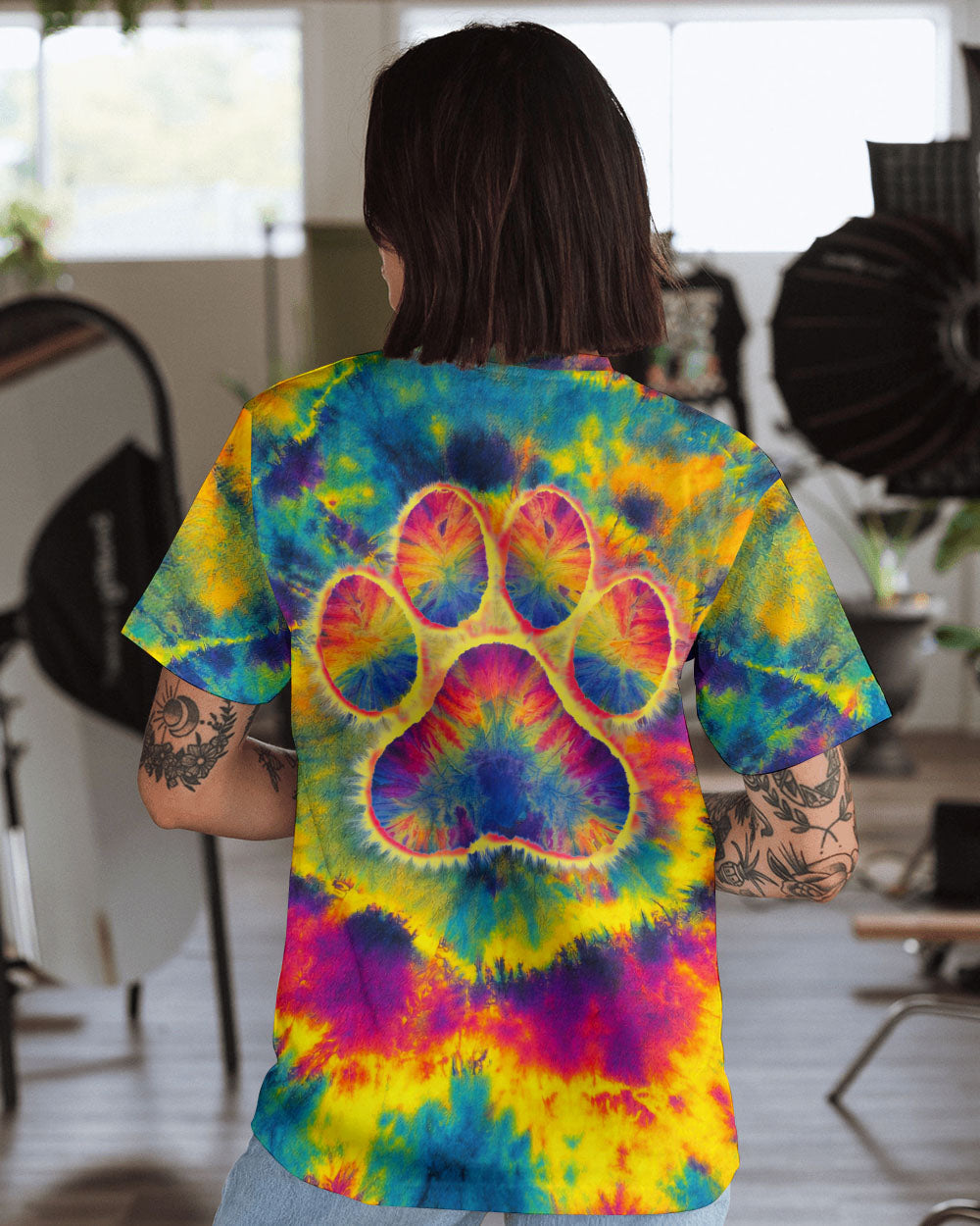 PAW PRINT COLORFUL SWIRL ALL OVER PRINT - TLNT1512251