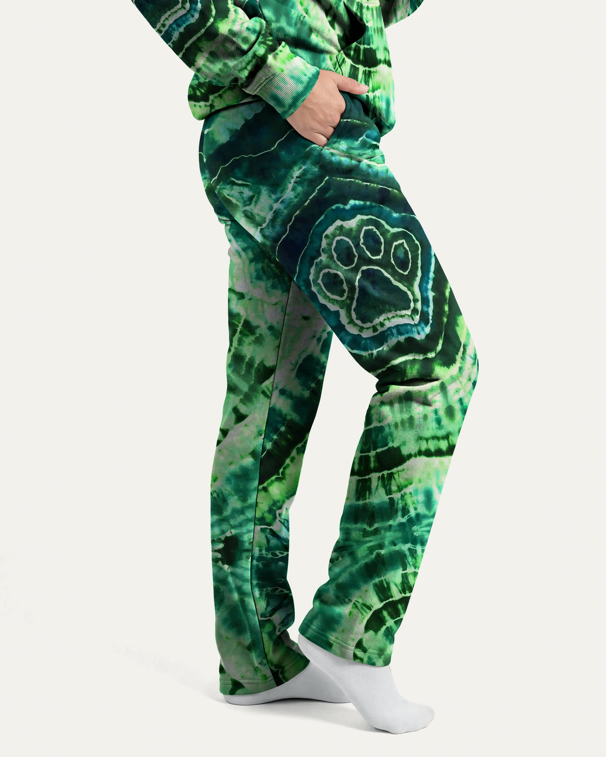 PAW PRINT TIE DYE STRAIGHT FIT SWEATPANT - TYQY0701263