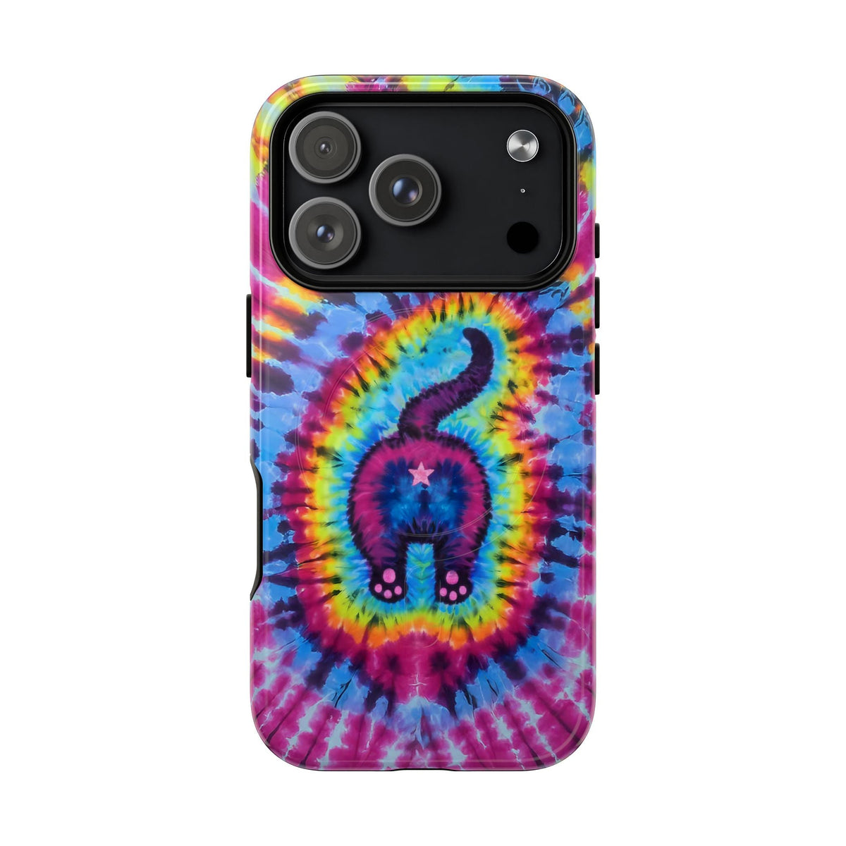 CAT COLORFUL SWIRL PATTERN MAGNETIC PHONE CASE - TLTW1404263
