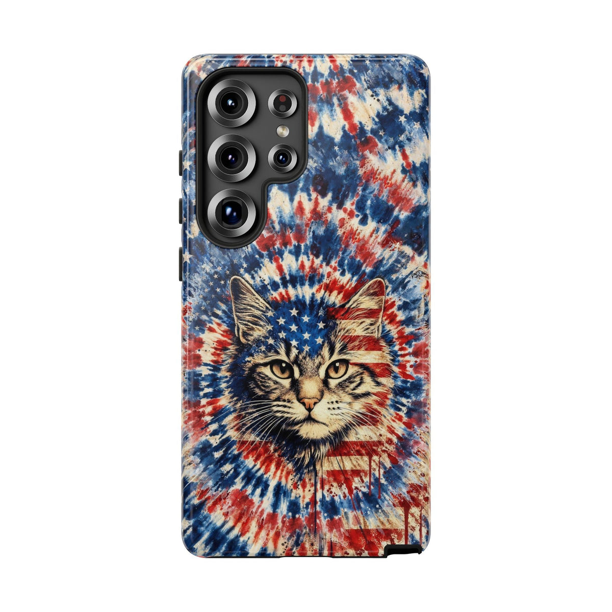 CAT RED WHITE & BLUE VINTAGE PHONE CASE  - TLHG2004262