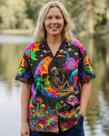 HIPPIE SKULL PSYCHEDELIC  HAWAIIAN SHIRT - TLNO0704261