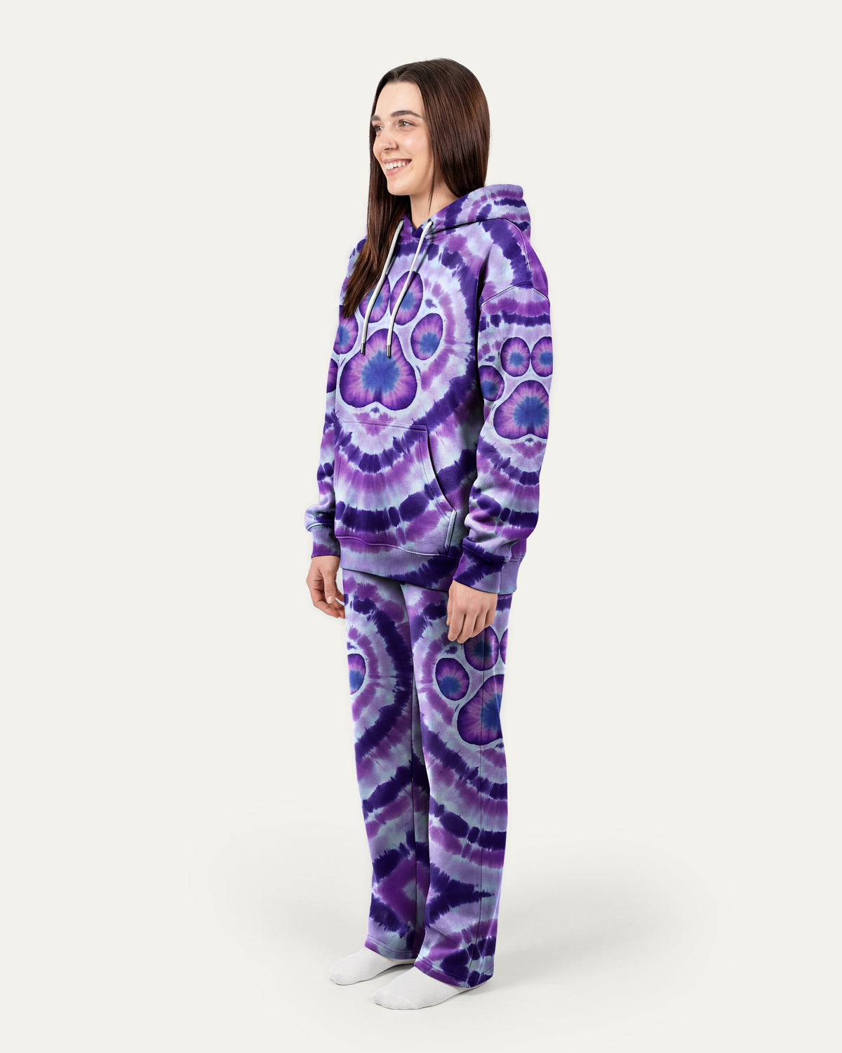 PAW PRINT TIE DYE STRAIGHT FIT SWEATPANT - TYQY0701264
