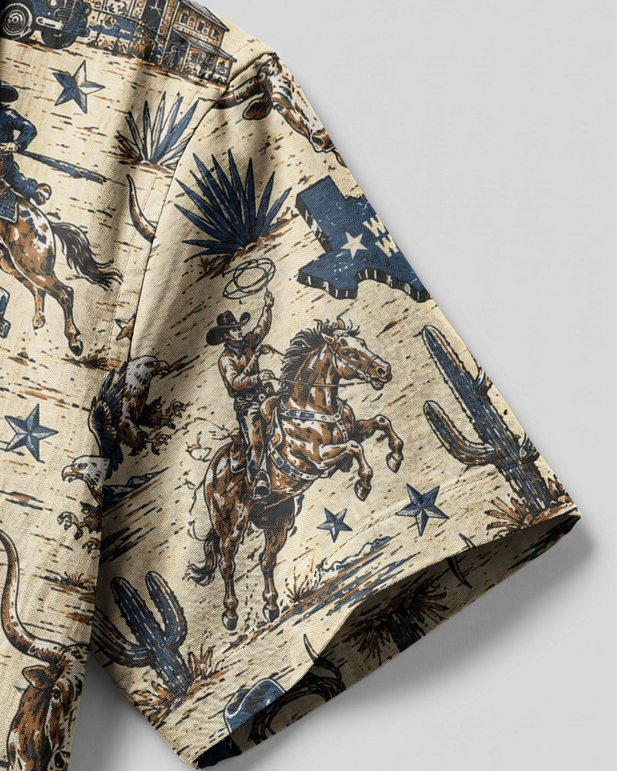 WILD WEST VINTAGE  TEXAS PATTERN CAMP SHIRT  - TLHG2606263