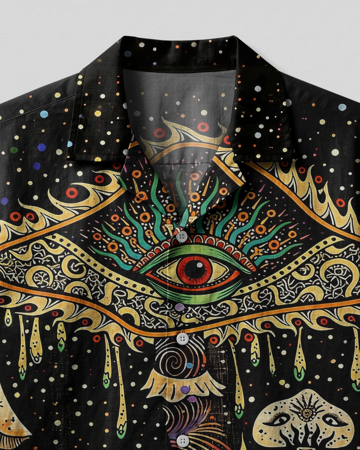 PSYCHEDELIC EYES MUSHROOM CAMP SHIRT   - TLHG0304261
