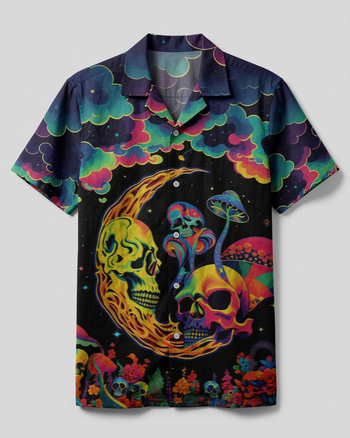 PSYCHEDELIC EYES MUSHROOM CAMP SHIRT - TLHG0604261