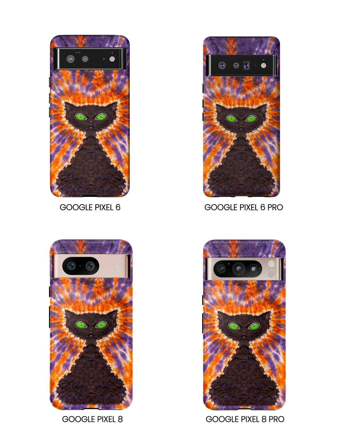 BLACK CAT PURPLE & ORANGE SWIRL  PHONE CASE  - TLHN2404264
