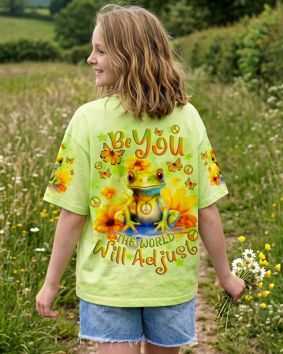 BE YOU THE WORLD WILL ADJUST FROG KIDS ALL OVER PRINT - TLNO1512233