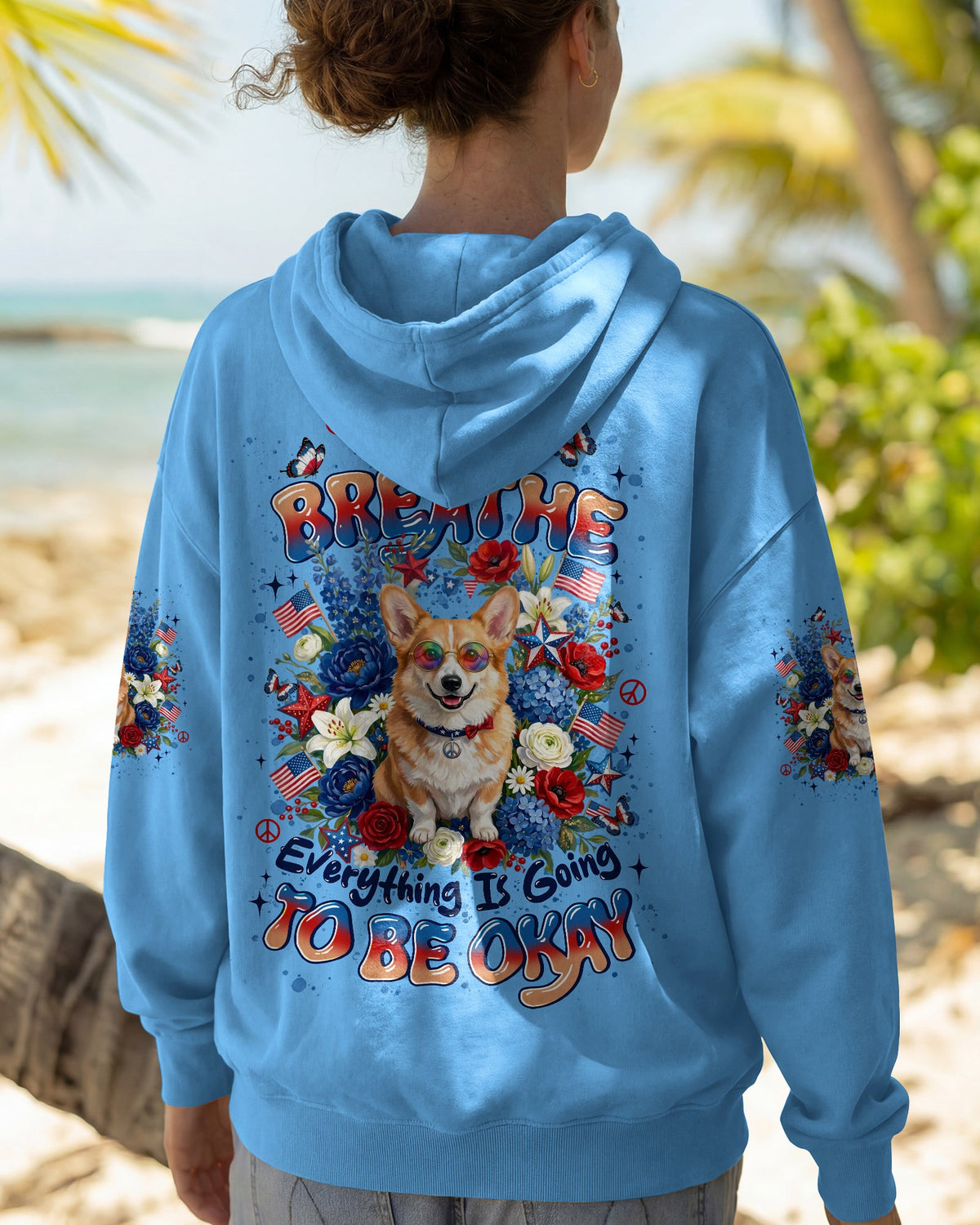 JUST BREATHE CORGI DOG ALL OVER PRINT - TYLN1405262