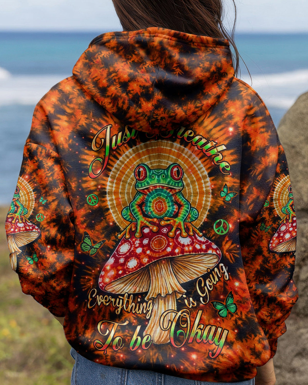 JUST BREATHE FROG SWIRL ALL OVER PRINT  - TLHN2404261