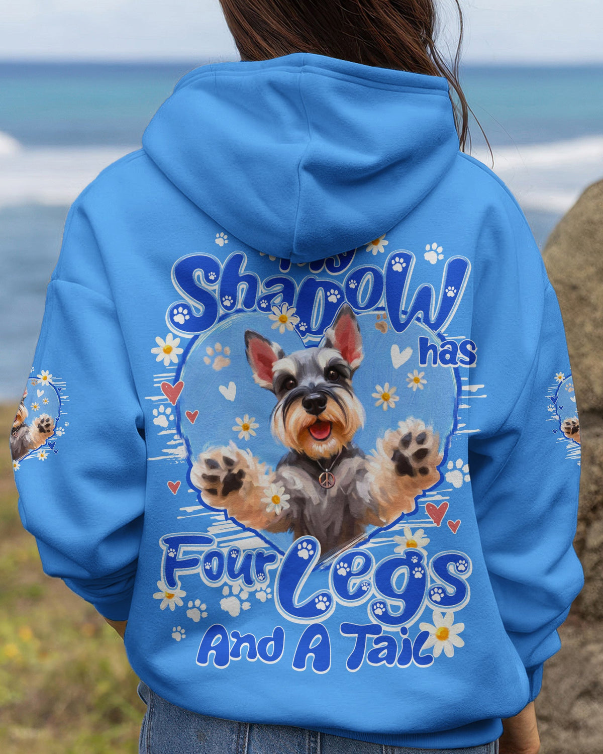 MY SHADOW HAS FOUR LEGS AND A TAIL SCHNAUZER DOG ALL OVER PRINT - TY2005261
