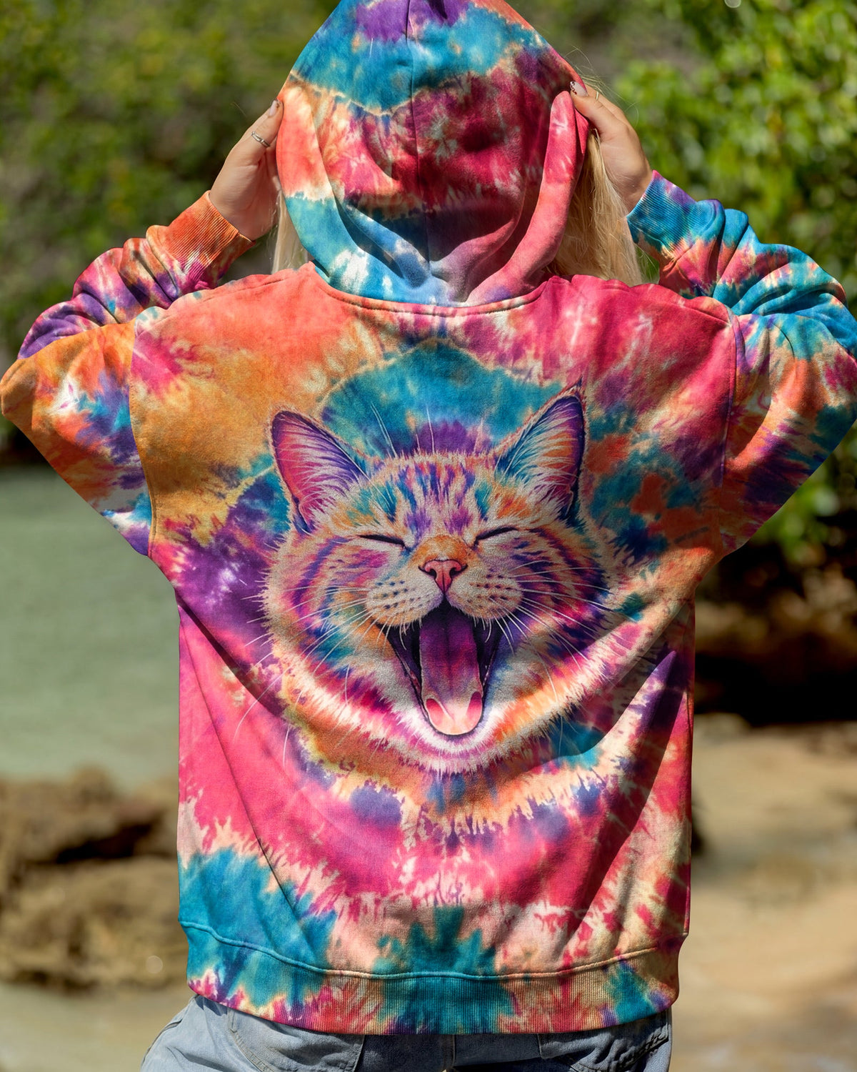 JOYFUL CAT WATERCOLOR PATTERN  ALL OVER PRINT - TLNO2404261