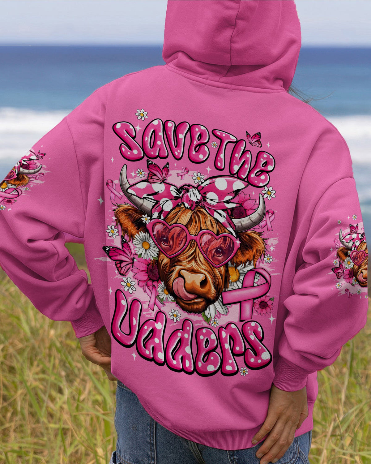 SAVE THE UDDERS HIGHLAND COW BREAST CANCER AWARENESS ALL OVER PRINT - TYQY1507262
