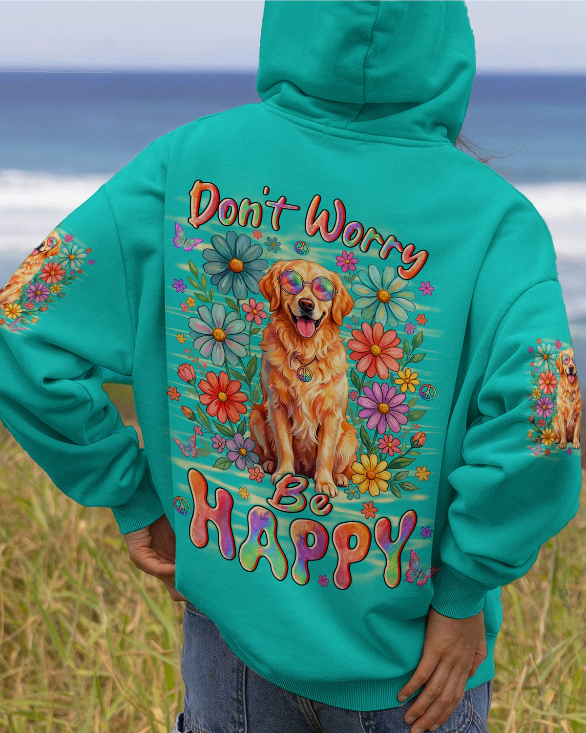 DON'T WORRY BE HAPPY GOLDEN RETRIEVER ALL OVER PRINT - TYLN0405262