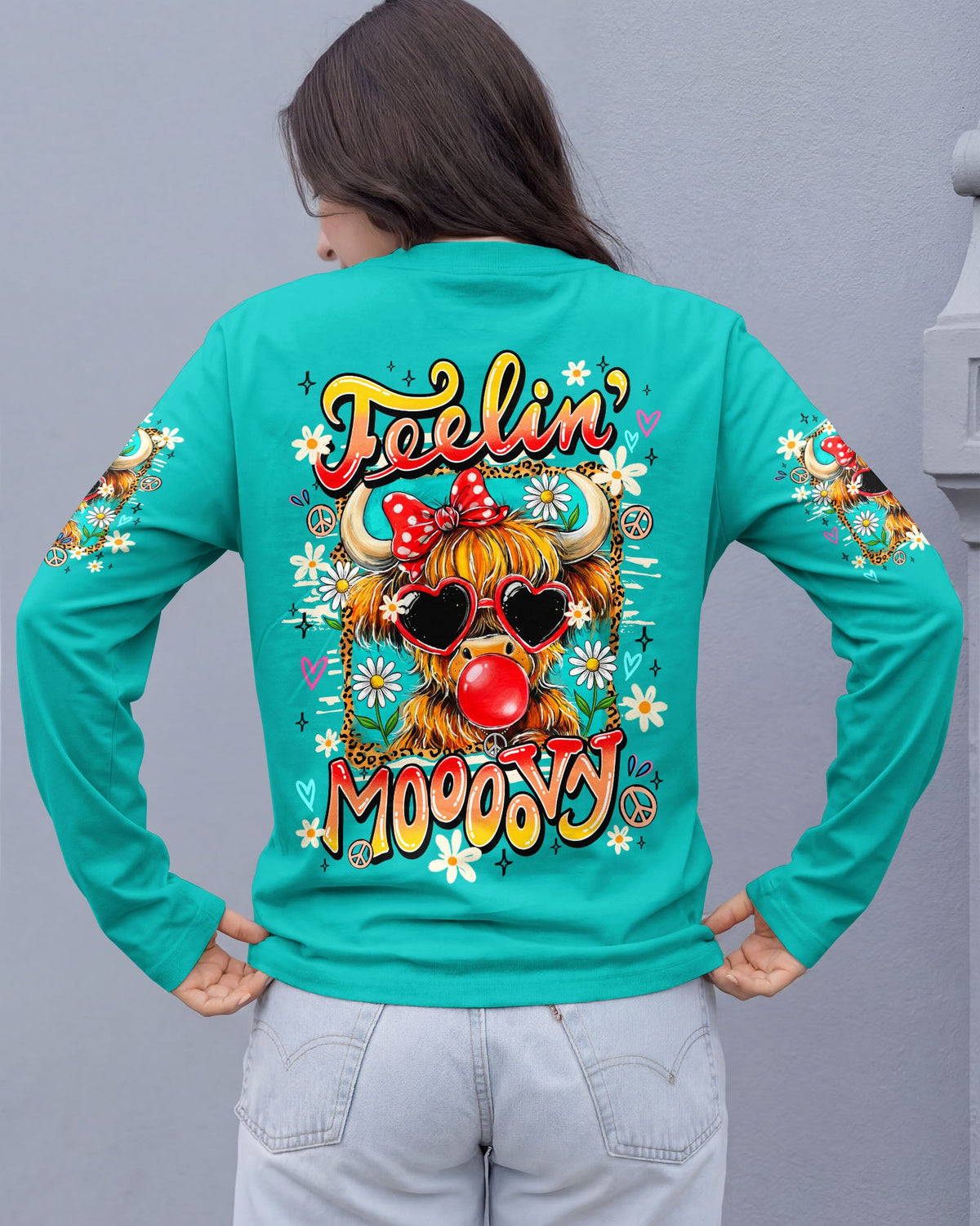 FEELIN' MOOOOVY HIGHLAND COW ALL OVER PRINT - TY0907261