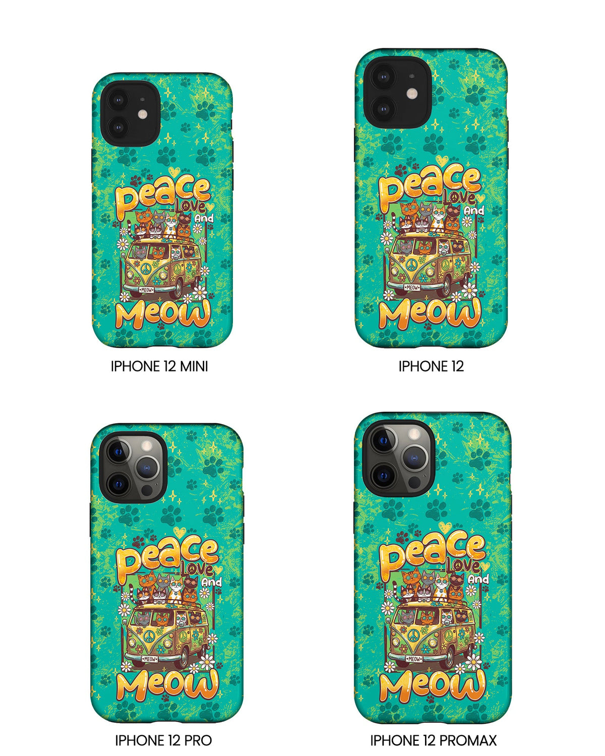 PEACE LOVE AND MEOW CATS PHONE CASE - TY0707263