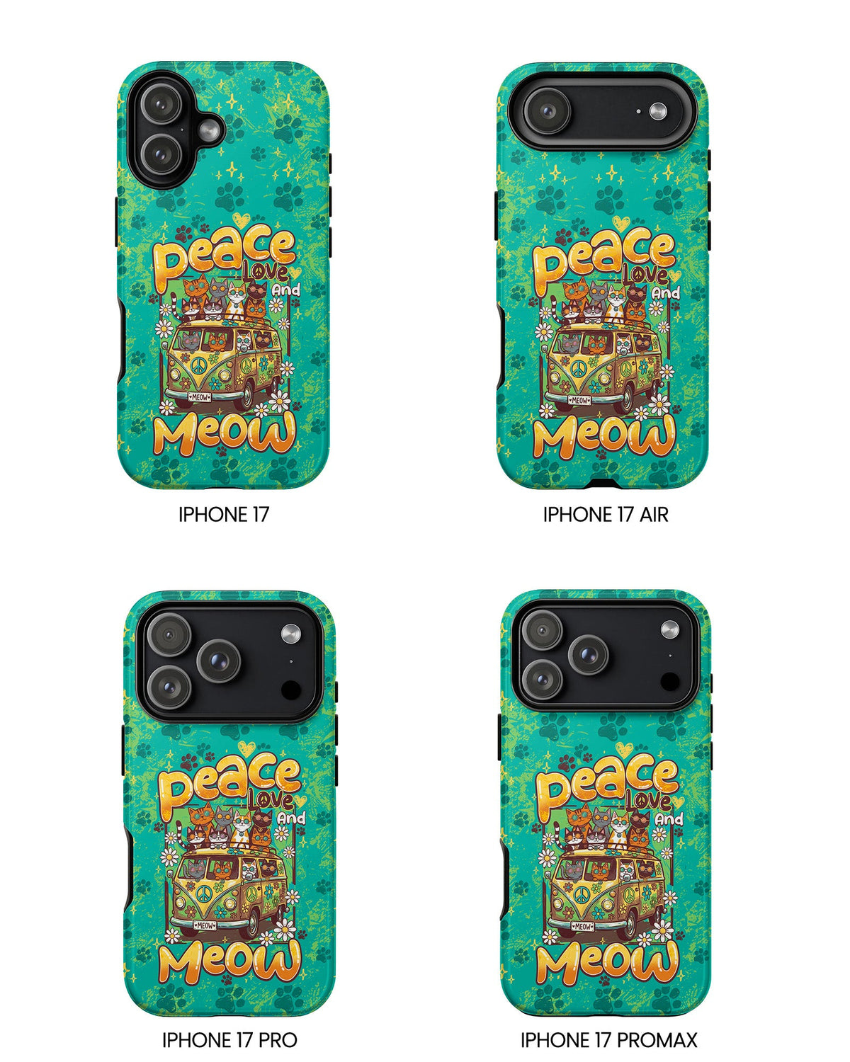 PEACE LOVE AND MEOW CATS PHONE CASE - TY0707263