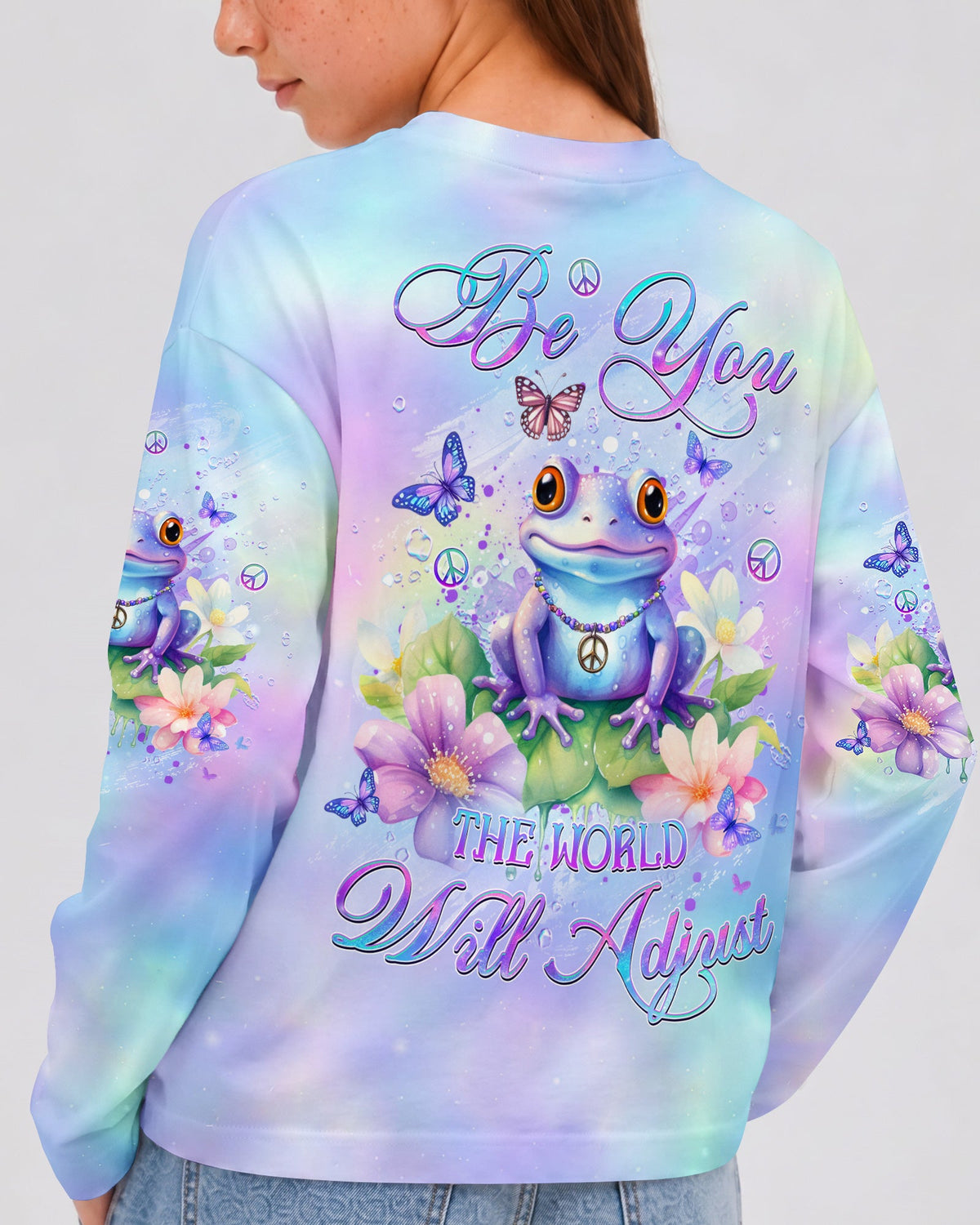 BE YOU THE WORLD WILL ADJUST FROG KIDS ALL OVER PRINT - YHDU1812237