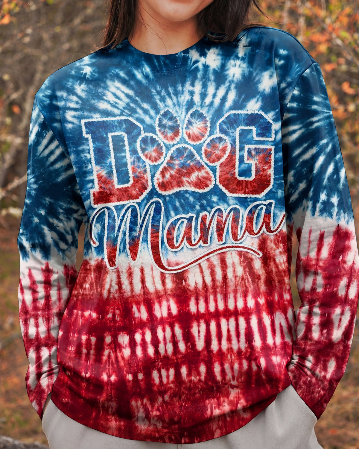 DOG MAMA RED WHITE & BLUE  ALL OVER PRINT  - TLNT2204263