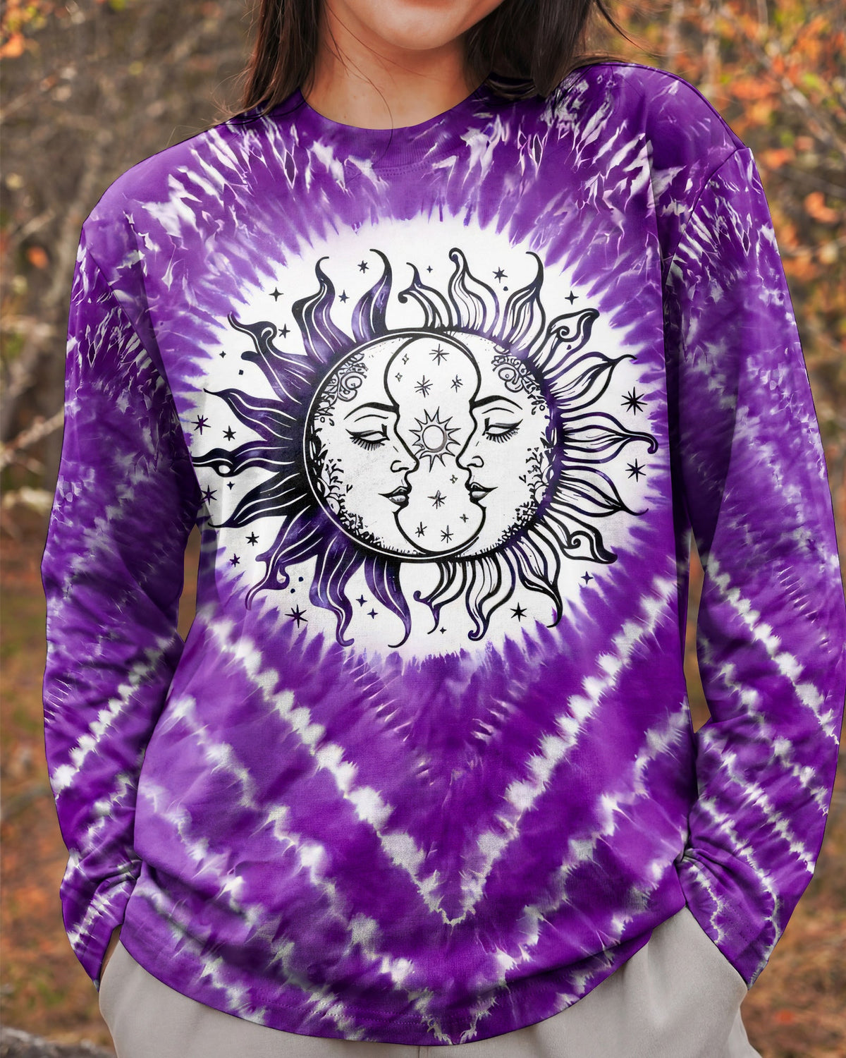 SUN MOON AND STARS PURPLE ALL OVER PRINT - TYQY1504261