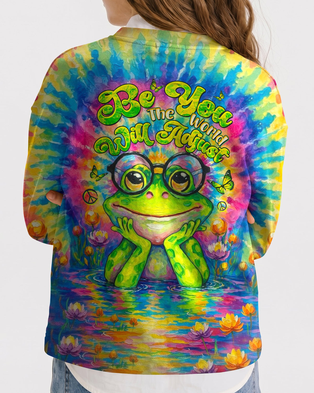 BE YOU THE WORLD WILL ADJUST FROG KIDS ALL OVER PRINT  - TLTW1106261