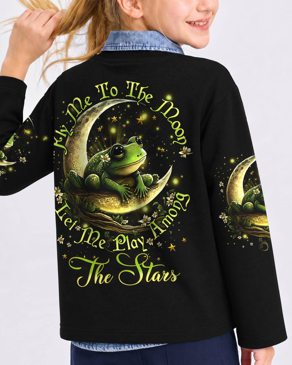 FLY ME TO THE MOON FROG KIDS ALL OVER PRINT - YHDU1812233
