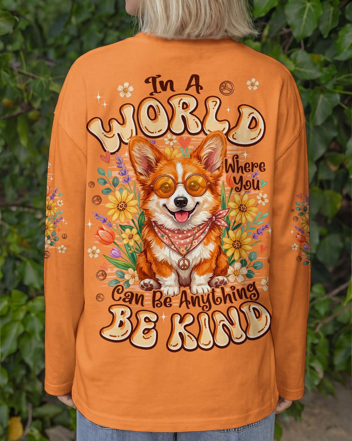 IN A WORLD WHERE YOU CAN BE ANYTHING BE KIND CORGI DOG ALL OVER PRINT - TYPQ2304262